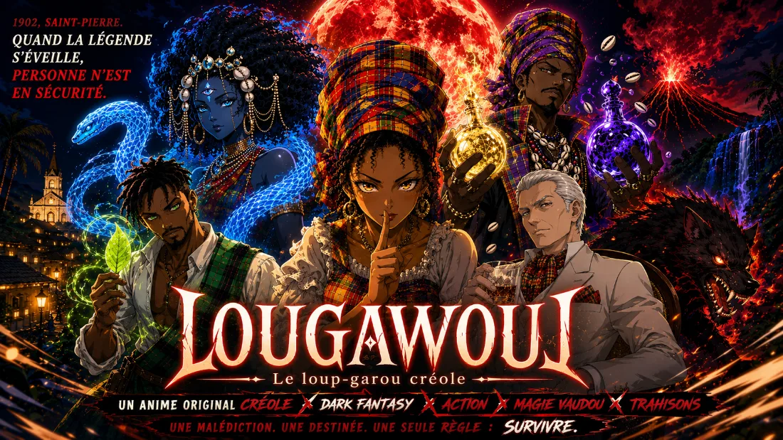 L'affiche de l'anime Lougawou, Saint-Pierre 1902
